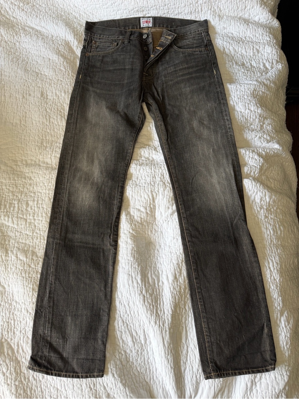 Edwin japanise denim Men's Gray Straight-Leg Jeans